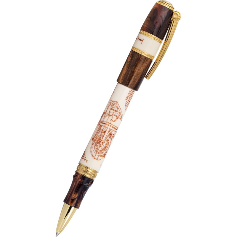 Visconti Limited Edition Rollerball Pen – Leonardo Da Vinci Machina – Vermeil (Oversize)