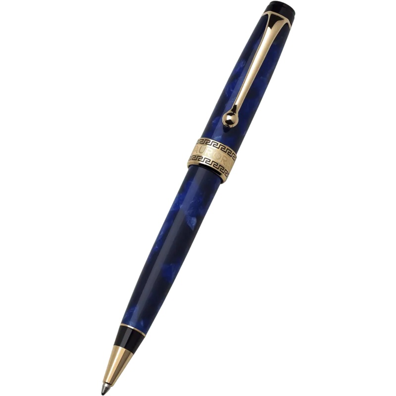 Aurora Optima Auroloide Ballpoint Pen – Blue – Gold Trim