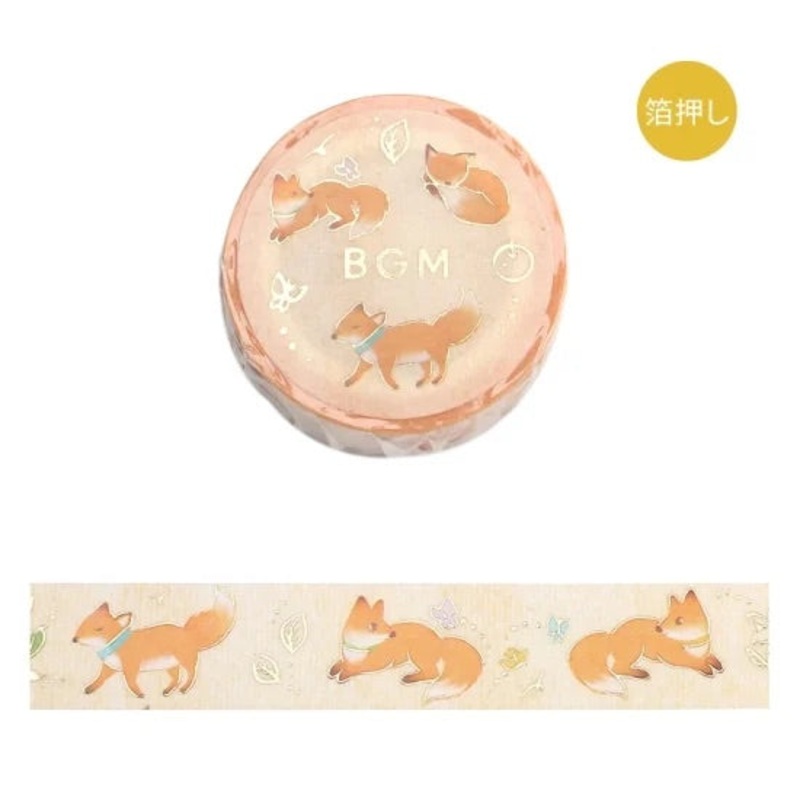 BGM Foil Stamping Masking Tape: Life – Leaves and Fox