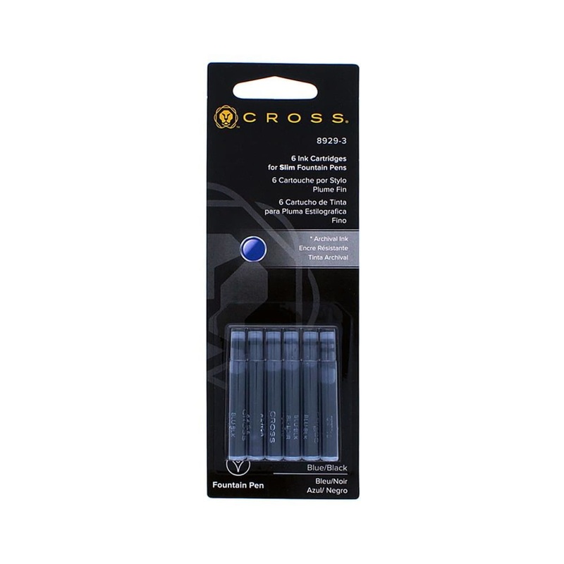 Cross Ink Cartridges in Spire Slim Blue/Black – Pack of 6