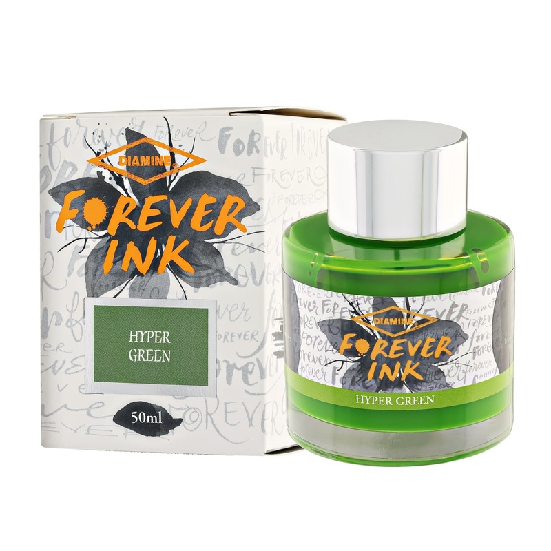 Diamine Forever Ink Bottled Ink in Hyper Green – 50 ml