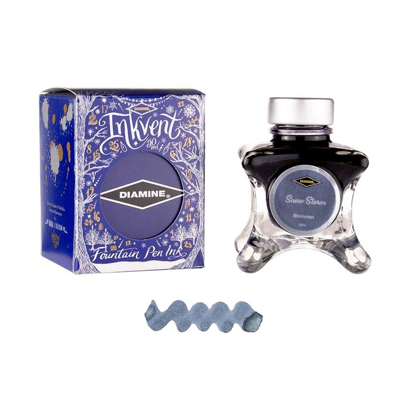 Diamine Inkvent Shimmer Ink Bottle, Snow Storm – 50ml