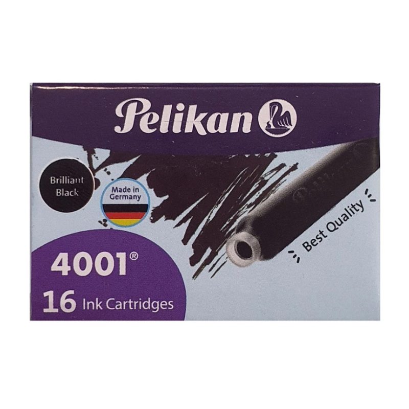 Pelikan Small Ink Cartridge Pack of 16 – Brilliant Black