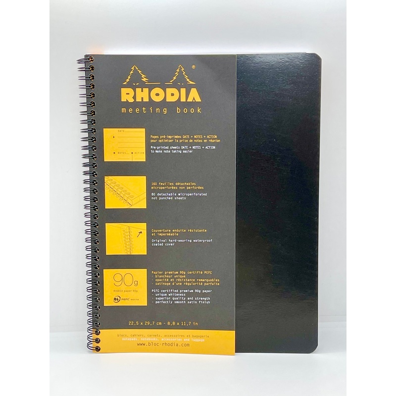 Rhodia A4 Meeting Book Black