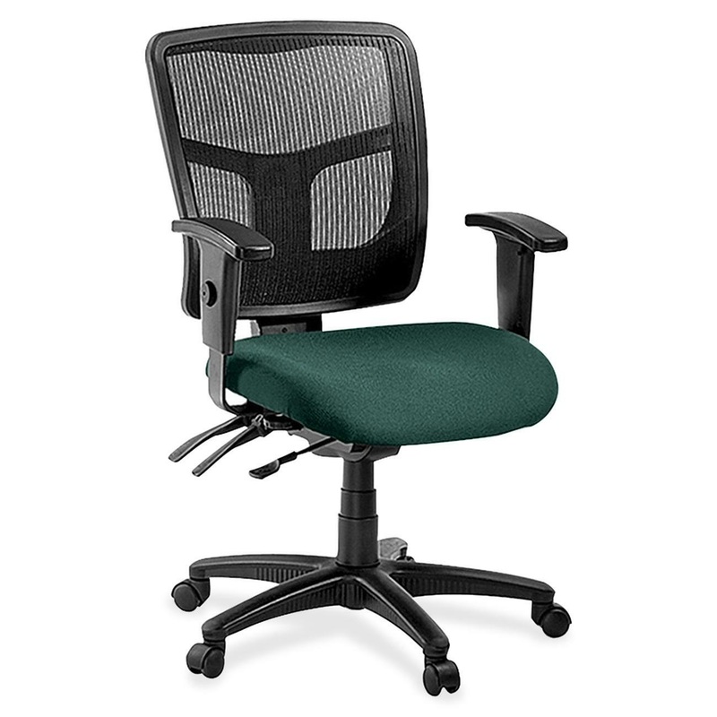 Lorell ErgoMesh Series Managerial Mesh Mid-Back Chair – Forte Chive Seat Color – Fabric Seat Material – Black Back Color – Black Frame Color – 5-star Base – Black – 1 Each