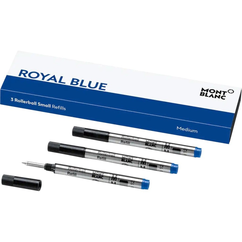 Montblanc Rollerball Pen Refill – Royal Blue – Small Medium (3 Per Pack)