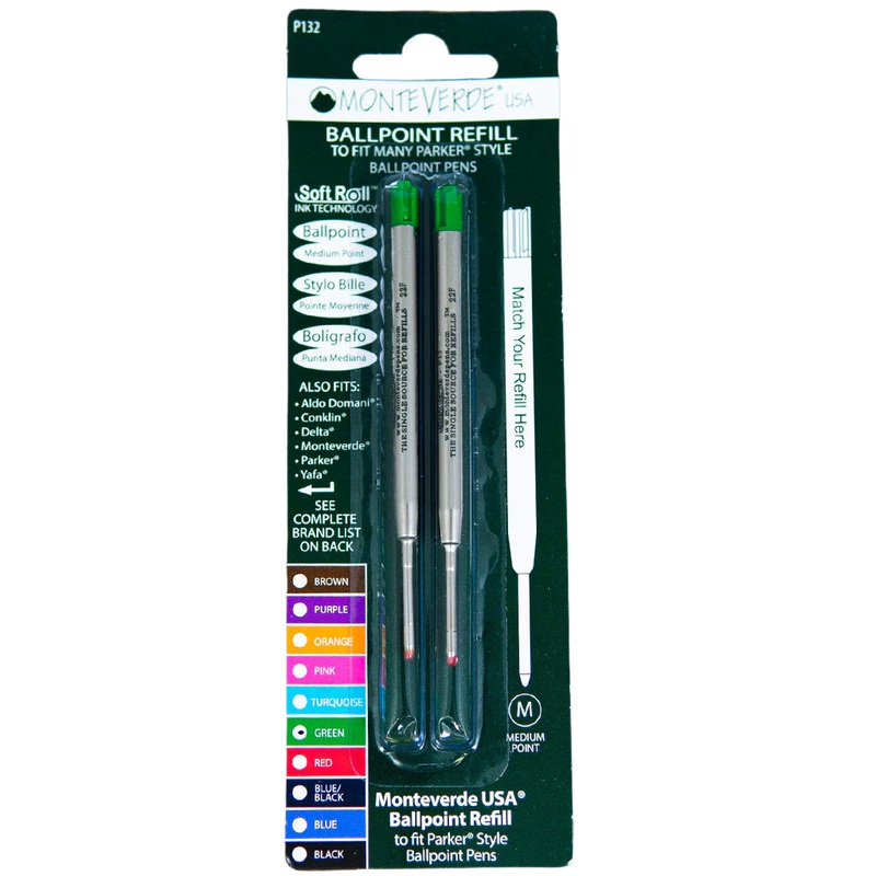 Parker Ballpoint Refill by Monteverde USA – Green Medium (2 ea)
