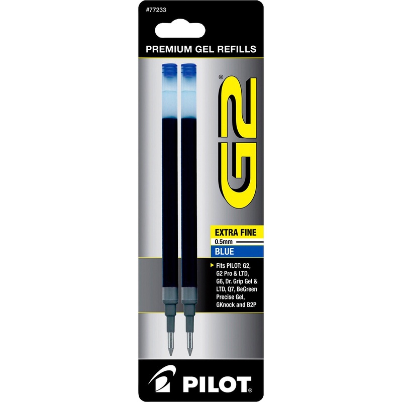Pilot G2 Premium Gel Ink Pen Refills – 0.50 mm , Extra Fine Point – Blue Ink – Smear Proof – 2 / Pack