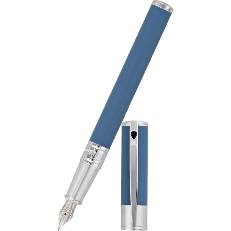 S T Dupont D-Initial Fountain Pen – Shark Blue Medium