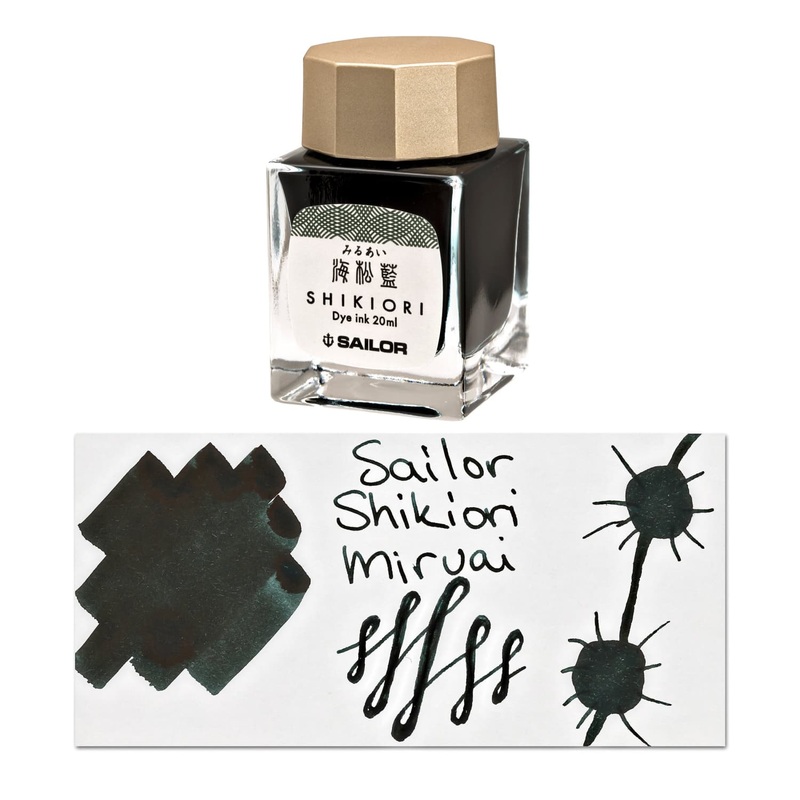 Sailor Shikiori Bottled Ink in Miruai (Seaweed Indigo) – 20 mL