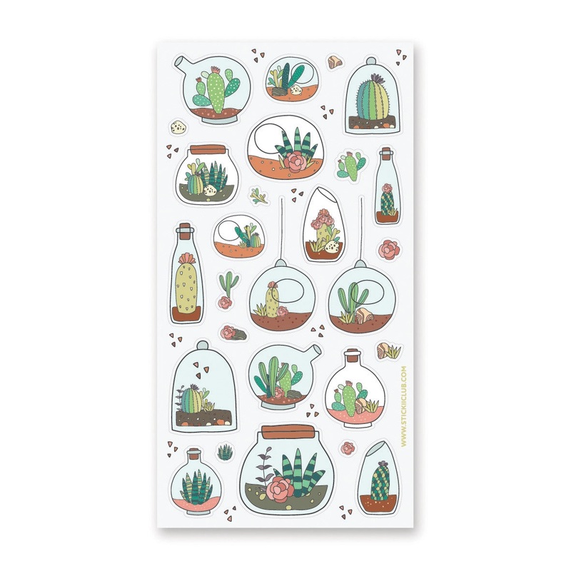 STICKII Sticker Sheet –  Succulents in Bottles