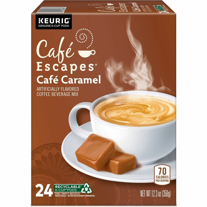 Caf Escapes K-Cup, Pod Caf Caramel, Keurig Single-Serve K-Cup Pods, 24 Count – Compatible with Keurig Brewer – Light – K-Cup, Pod – 24 / Pack