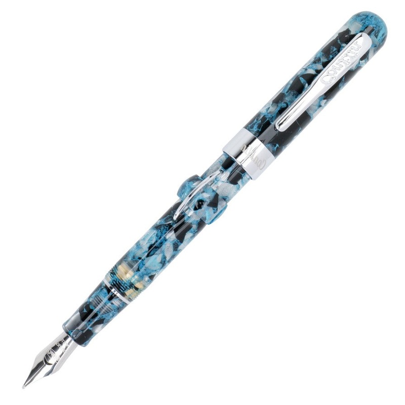 Conklin Mark Twain Crescent Filler Fountain Pen, Blue Array Extra Fine