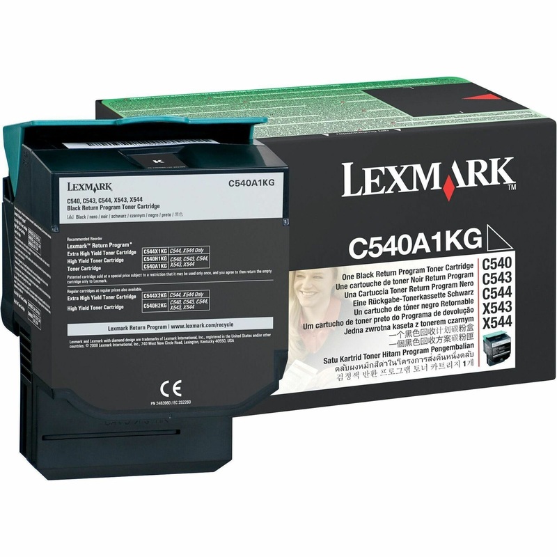 Lexmark C540A1KG Original Standard Yield Laser Toner Cartridge – Black – 1 Each – 1000 Pages