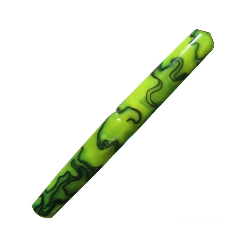 Ranga Abhimanyu Regular Acrylic Fountain Pen, Bright Green With Black Lines – Steel Nib Fine