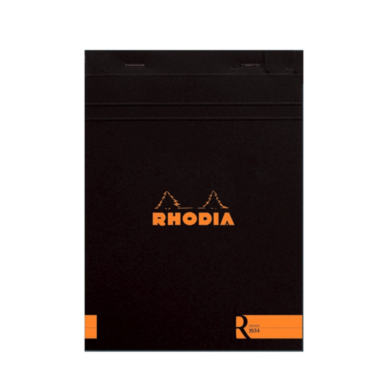 Rhodia R Premium #16 Top Staplebound Lined A5 Notepad – Black