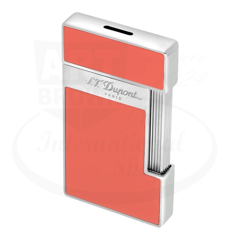 S.T. Dupont Slimmy Coral Lacquer & Chrome Lighter, 028006