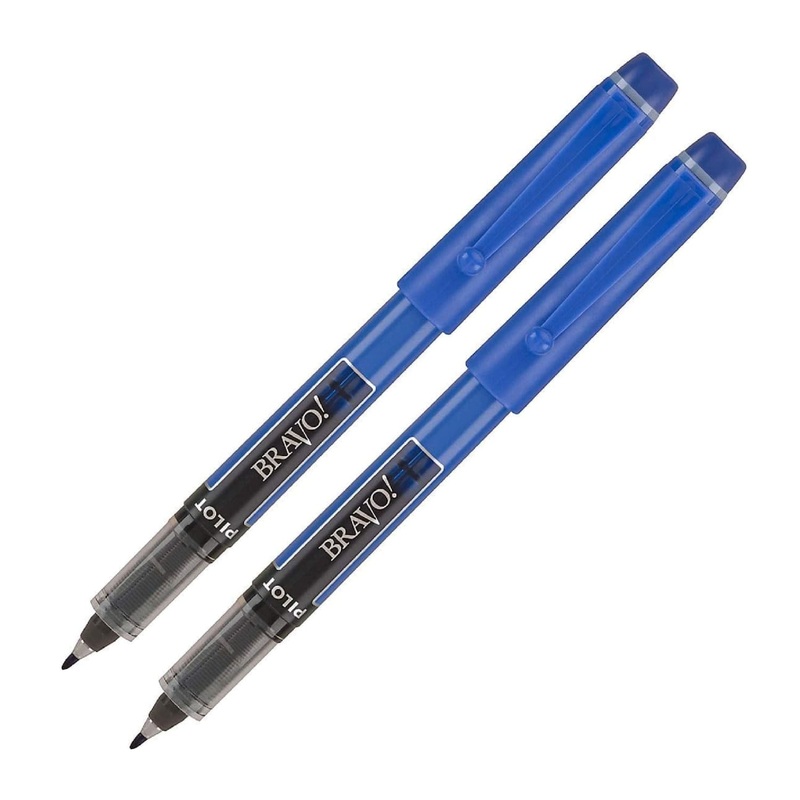 Pilot Bravo Liquid Ink Markers in Blue – Bold Point – Pack of 2