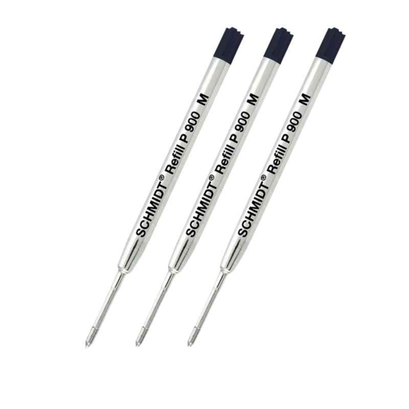 Schmidt P900 Ballpoint Pen Refill – Black | Medium 3-piece Bundle