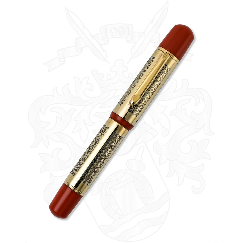 Bexley 15TH Anniversary 1993-2008 Owners Club Pen Orange Gold Vermeil Fountain Pen