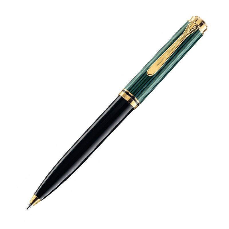 Pelikan K600 Souveraen Black/Green Ballpoint Pen With Gold 980086