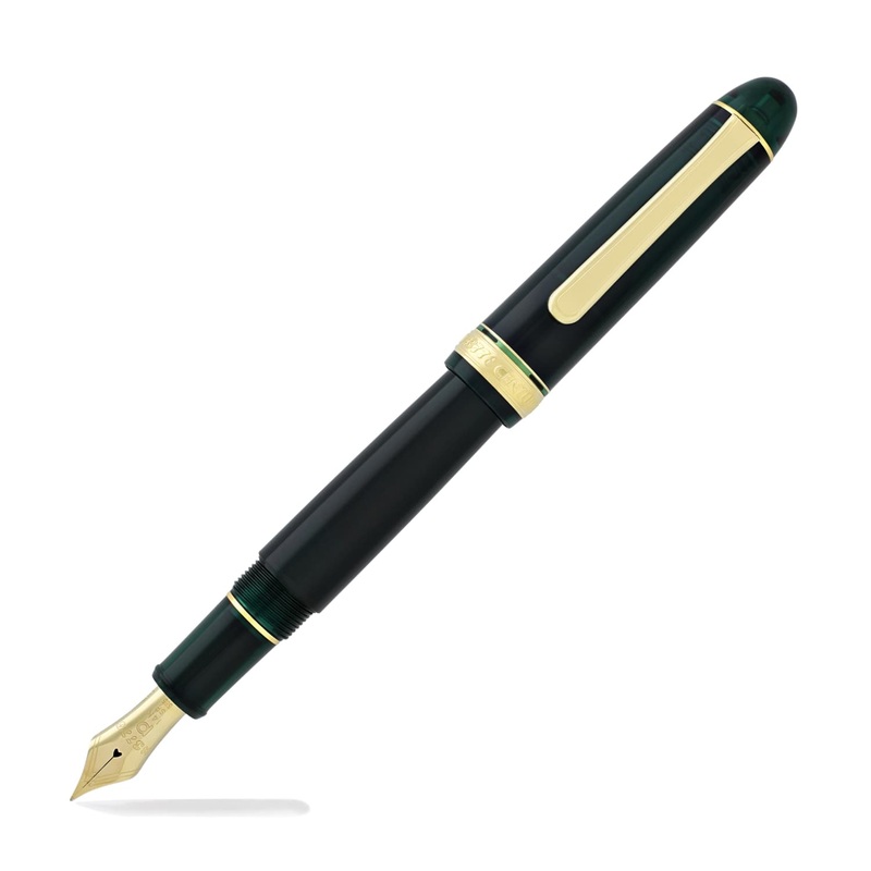 Platinum 3776 Century Fountain Pen in Laurel Green with Gold Trim – 14K Gold Extra Extra Fine