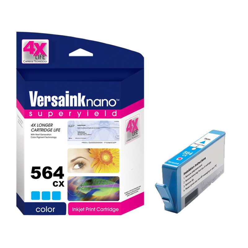 VersaInk-nano – HP 564CX Cyan Cartridge – 4X Life