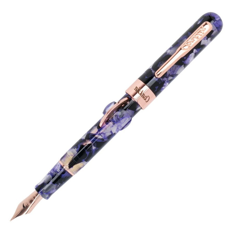 Conklin Mark Twain Crescent Filler Fountain Pen, Purple Fusion & Gold Extra Fine