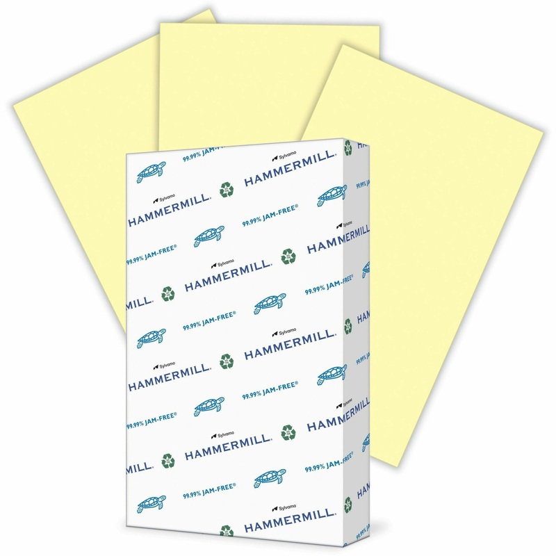 Hammermill Colors Recycled Copy Paper – Canary – Legal – 8 1/2″ x 14″ – 20 lb Basis Weight – Sustainable Forestry Initiative (SFI) – Jam-free – Canary – 500 / Ream