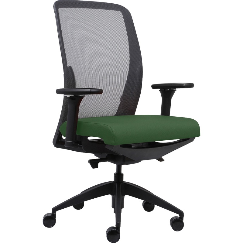 Lorell Executive Mesh High-Back Office Chair – Green Seat Color – Crepe Fabric Seat Material – High Back – Armrest – 1 Each
