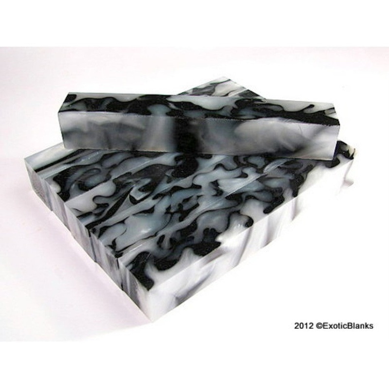 MOP & Black Swirl Acrylic Pen Blank AA-02v2