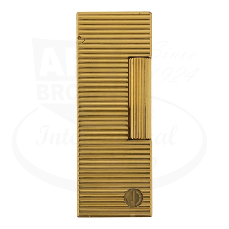Preowned Dunhill Rollagas Gold Horizontal Lines Lighter, Dunhill-29
