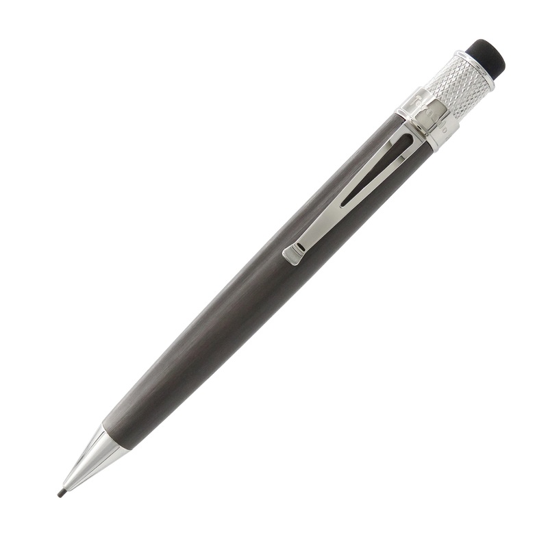Retro 51 Tornado Platinum Executive Pencil (1.15mm) – Black Nickel Platinum