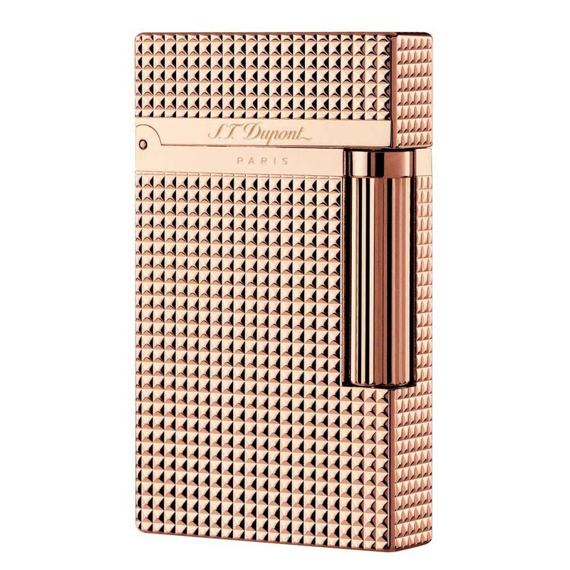 S.T. Dupont Ligne 2 Lighter, Palladium, Rose Gold Trim, 16424 Rose Gold
