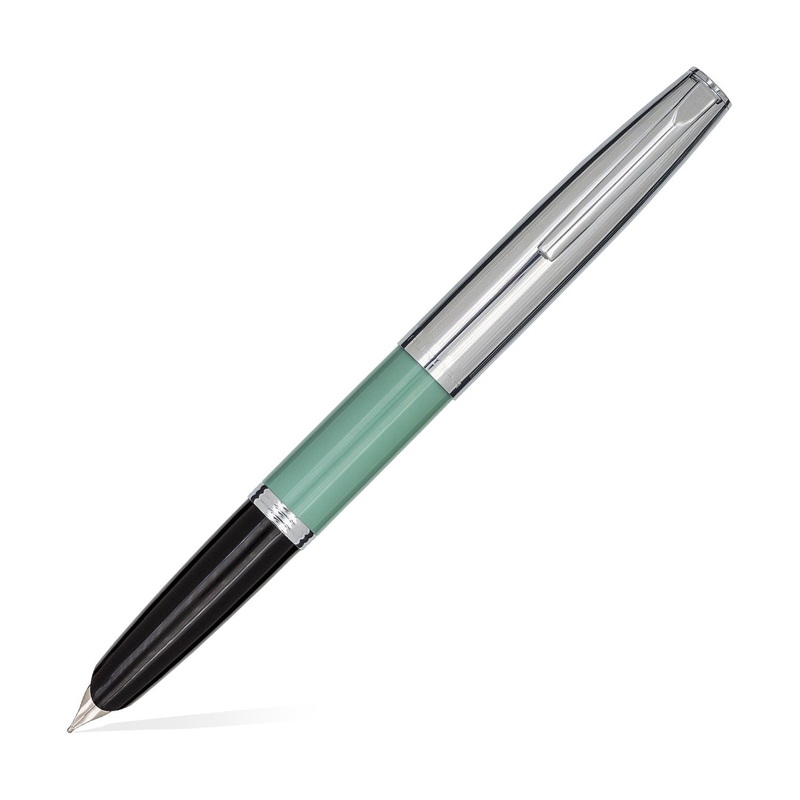 Aurora Duocart Fountain Pen – Chrome Green Medium