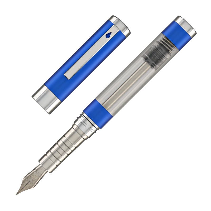 Diplomat Nexus Demo Fountain Pen in Blue/Chrome Extra Fine