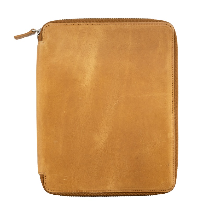 Galen Leather Co. Zippered B5 Notebook Folio – Crazy Horse Honey Ochre