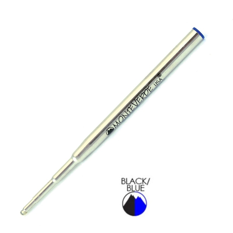 Monteverde Ball Pen Refill for Montblanc – Broad – Blue Black – Pack of 2