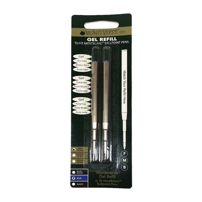 Monteverde Capless Gel Refill To Fit Montblanc Ballpoint Pen (Fine) Blue