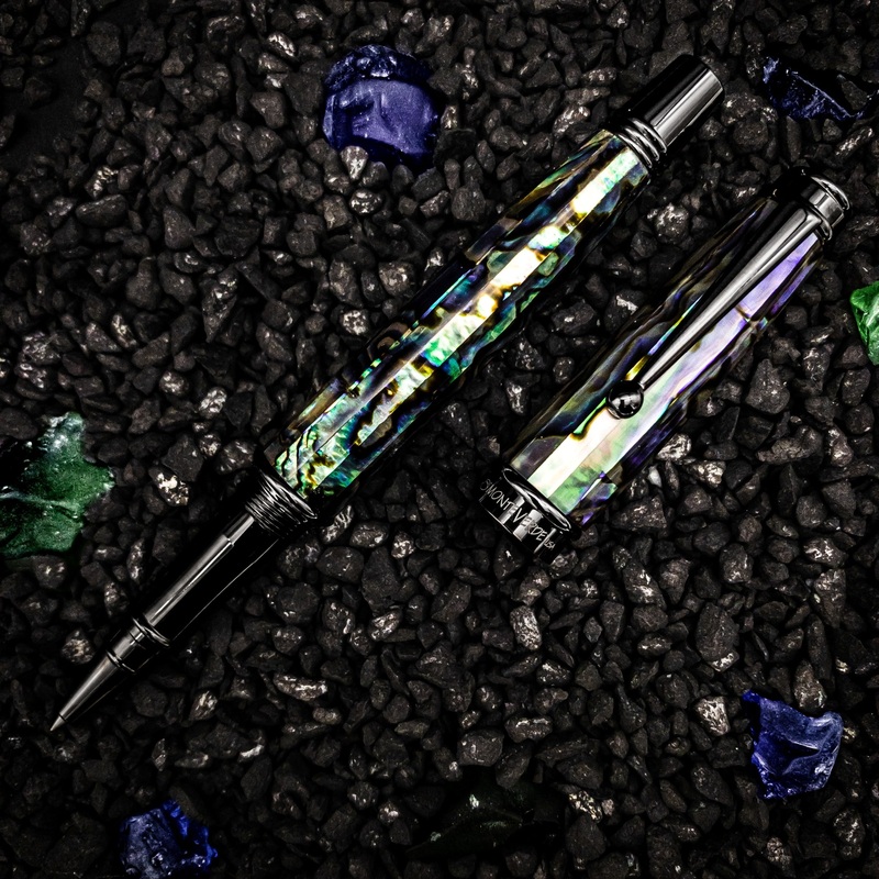 Monteverde Invincia Limited Edition Abalone Shell Rollerball Pen, Gunmetal Trim
