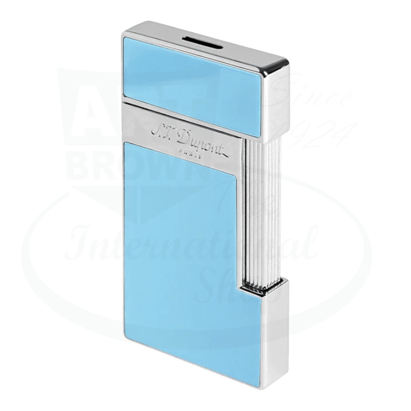 S.T. Dupont Slimmy Light Blue Lacquer & Chrome Lighter, 028007