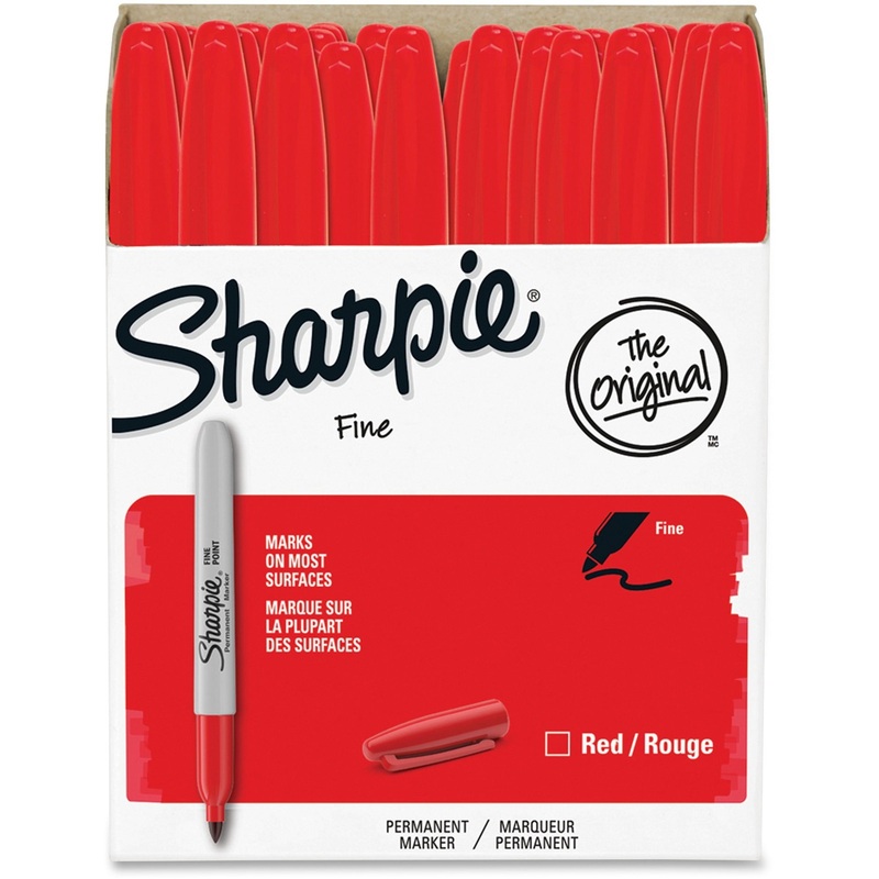 Sharpie Pen-style Permanent Marker – Fine Marker Point – Red Ink – Alcohol Based – 36 / Pack