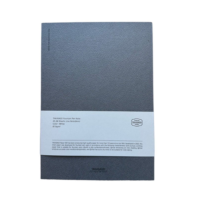 Takasago Notebook A5 – Grey (Ruled Layout)