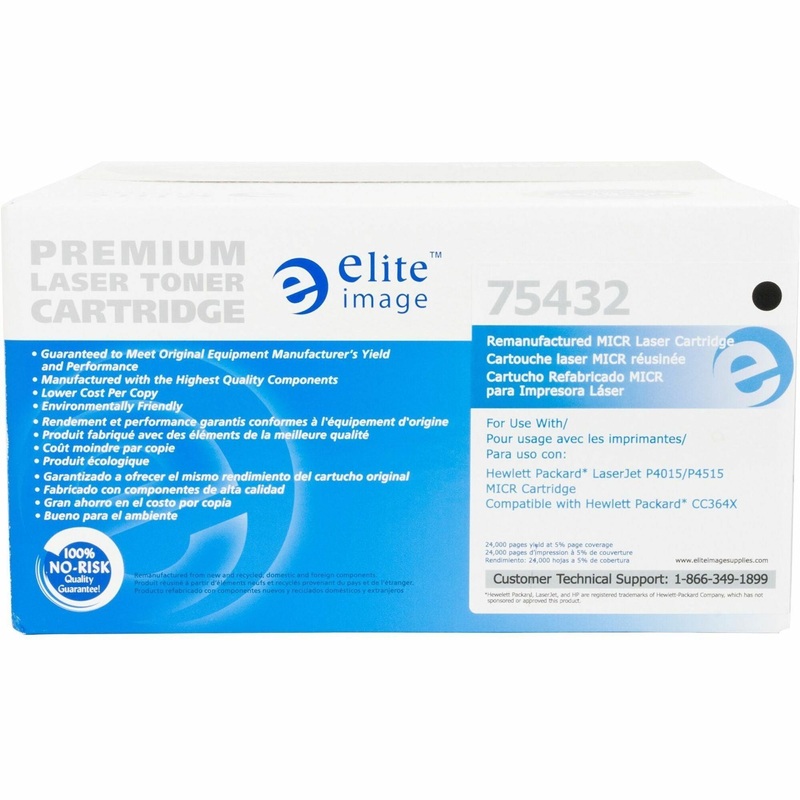 Elite Image Remanufactured MICR High Yield Laser Toner Cartridge 64X (CC364X) – Black – 1 Each – 24000 Pages