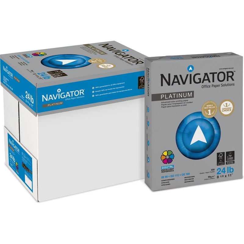 Navigator Platinum Superior Productivity Multipurpose Paper – Silky Touch – Bright White – 99 Brightness – 96% Opacity – Letter – 8 1/2″ x 11″ – 24 lb Basis Weight – Extra Smooth – Jam-free – Bright White – 500 Sheets per Ream – 10 / Carton