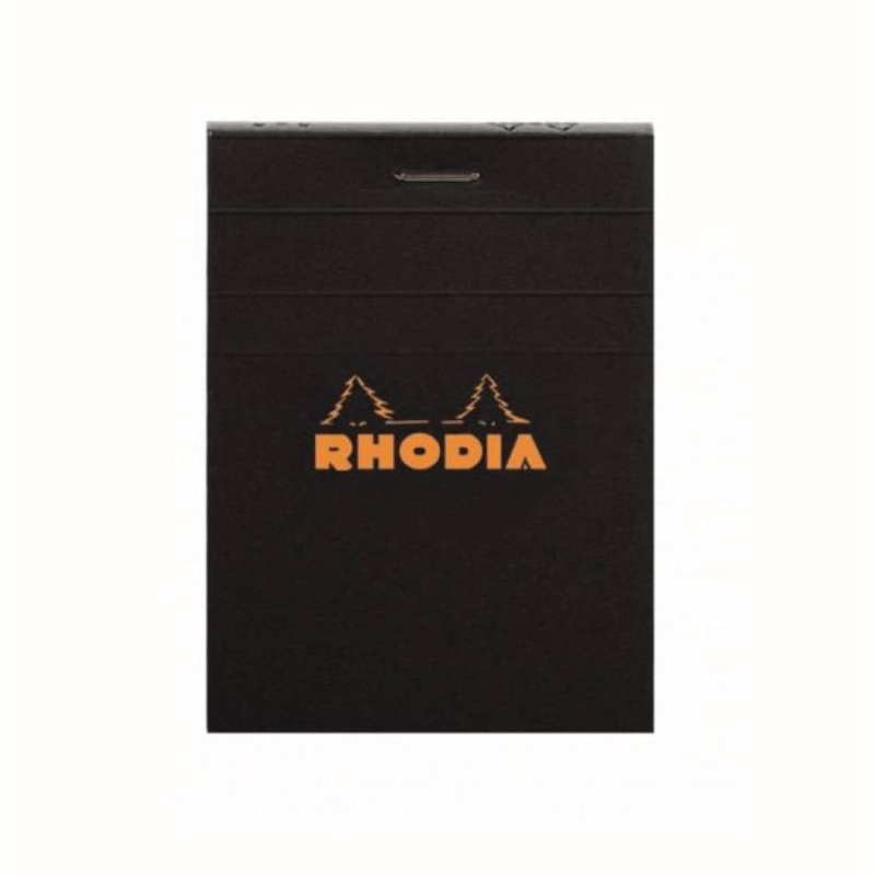 Rhodia #12 Top Staplebound Lined A7+ Notepad – Black