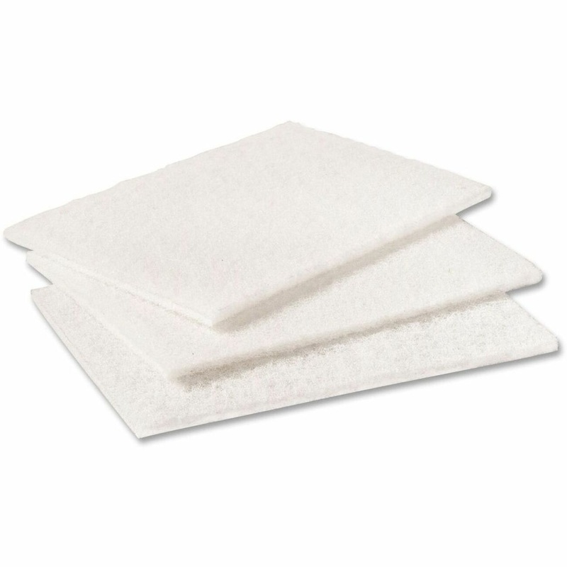 Scotch-Brite Cleansing Pads – For Copper, Ceramic, Porcelain, Stainless Steel – White – 20/Pack – 3 / Carton