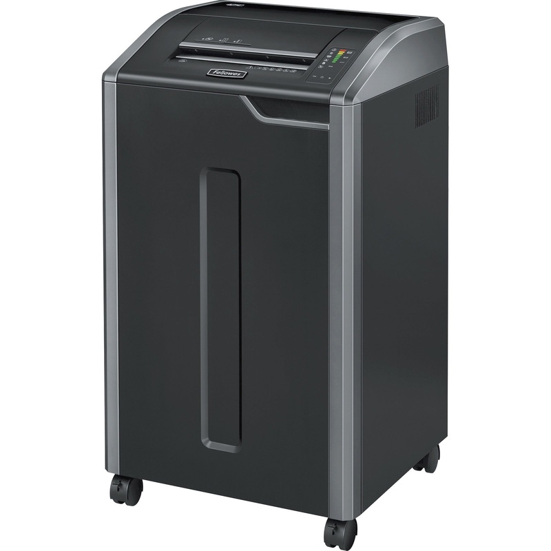 Fellowes Powershred 425Ci 100% Jam-Proof Cross-Cut Shredder – Continuous Shredder – Cross Cut – 30 Per Pass – for shredding Staples, Credit Card, CD, DVD, Paper Clip, Junk Mail, Paper – 0.156″ x 1.125″ Shred Size – P-4 – 20 ft/min – 12″ Throat – 30 gal Wa