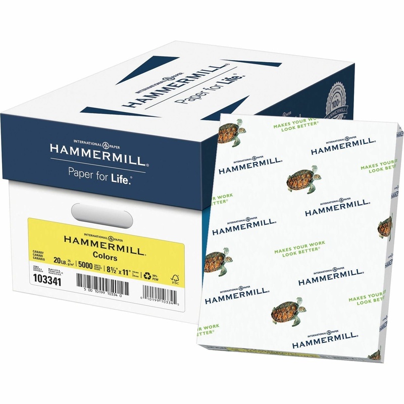 Hammermill Colors Recycled Copy Paper – Canary – Letter – 8 1/2″ x 11″ – 20 lb Basis Weight – Smooth – Sustainable Forestry Initiative (SFI) – Acid-free, Archival-safe, Jam-free – Canary – 500 / Ream
