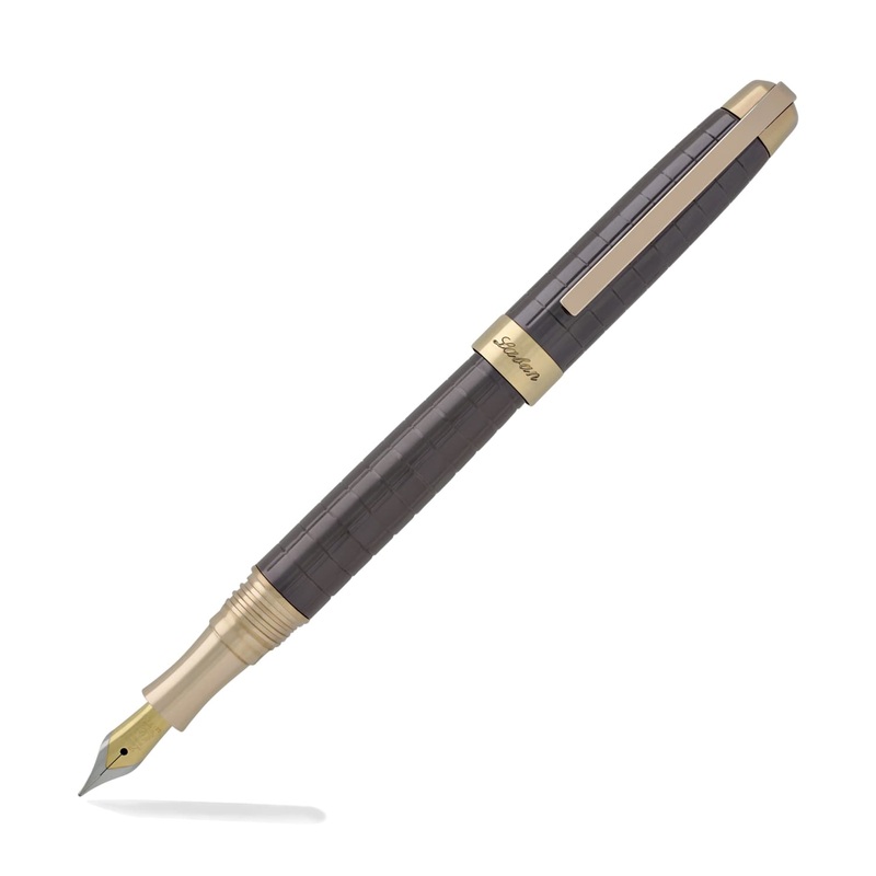 Laban Brass Fountain Pen in IP Brown with Grid Medium